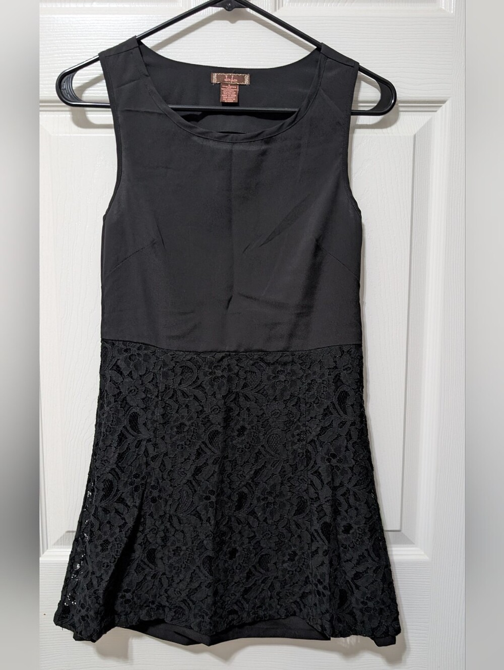 DMBM Open Back Black Lace-Trim Dress Size small